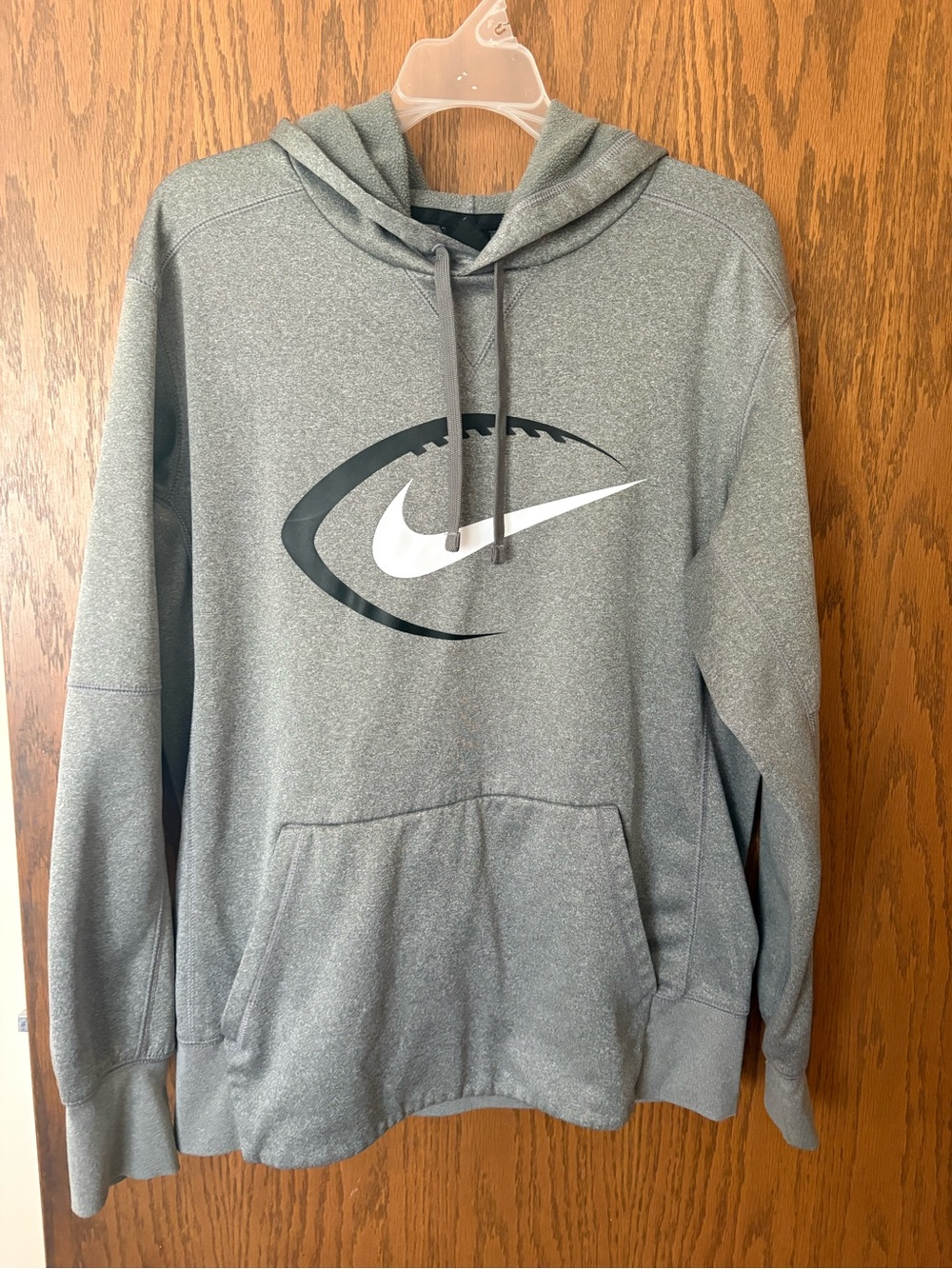 Nike Men's Heather Gray Logo Pullover Hoodie